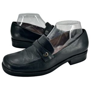 Naturalizer “Christa” Black Leather Loafers Slip On Classics | Women’s Size 8